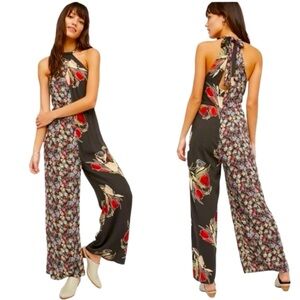 Split print Free People jumpsuit